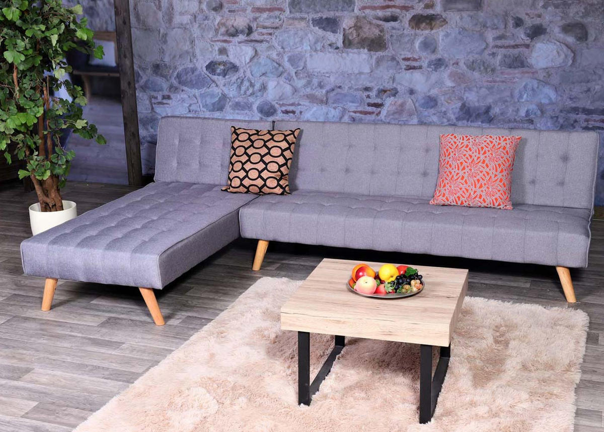 ECKSOFA Hellgrau - Hellgrau, Textil (256/176cm) - MCW