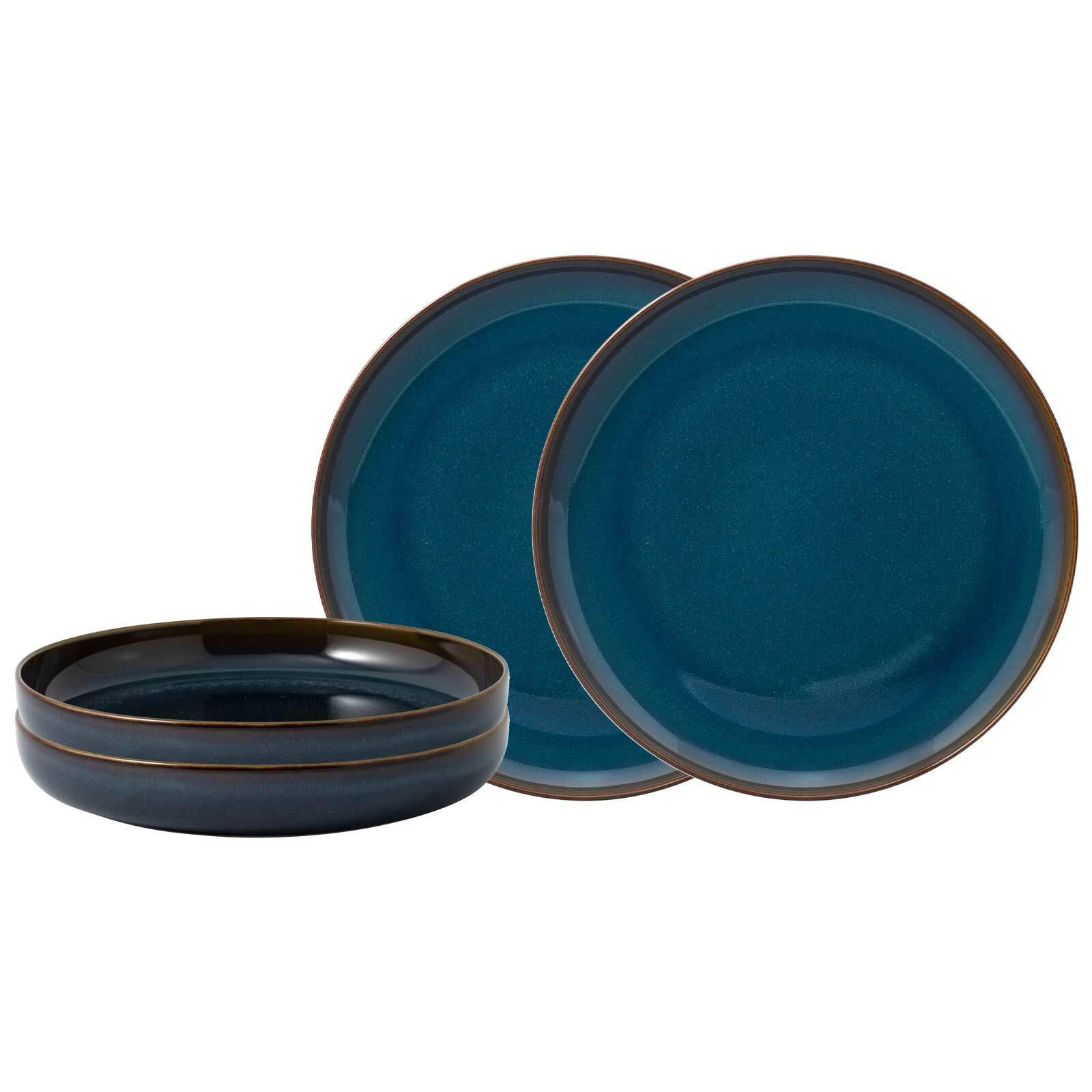 TAFEL-SET Crafted Denim dunkelblau 4er Set - Dunkelblau, Keramik (1/1/1cm) - like.Villeroy & Boch