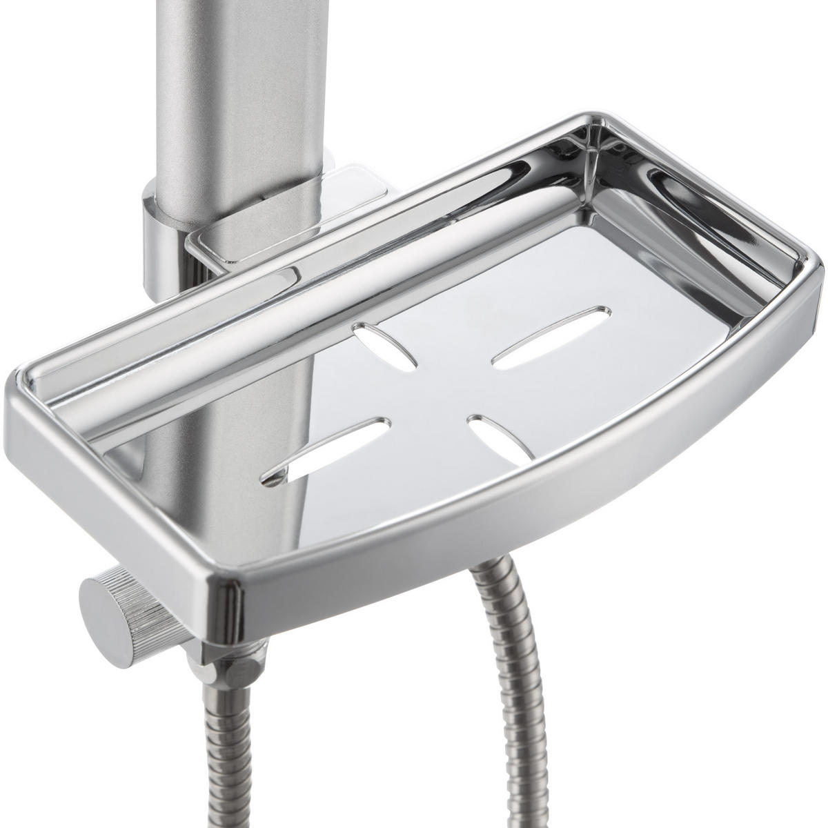 ÜBERKOPFBRAUSESET Antikalk-Technik grau - Grau, Metall (20/110/49cm) - tectake