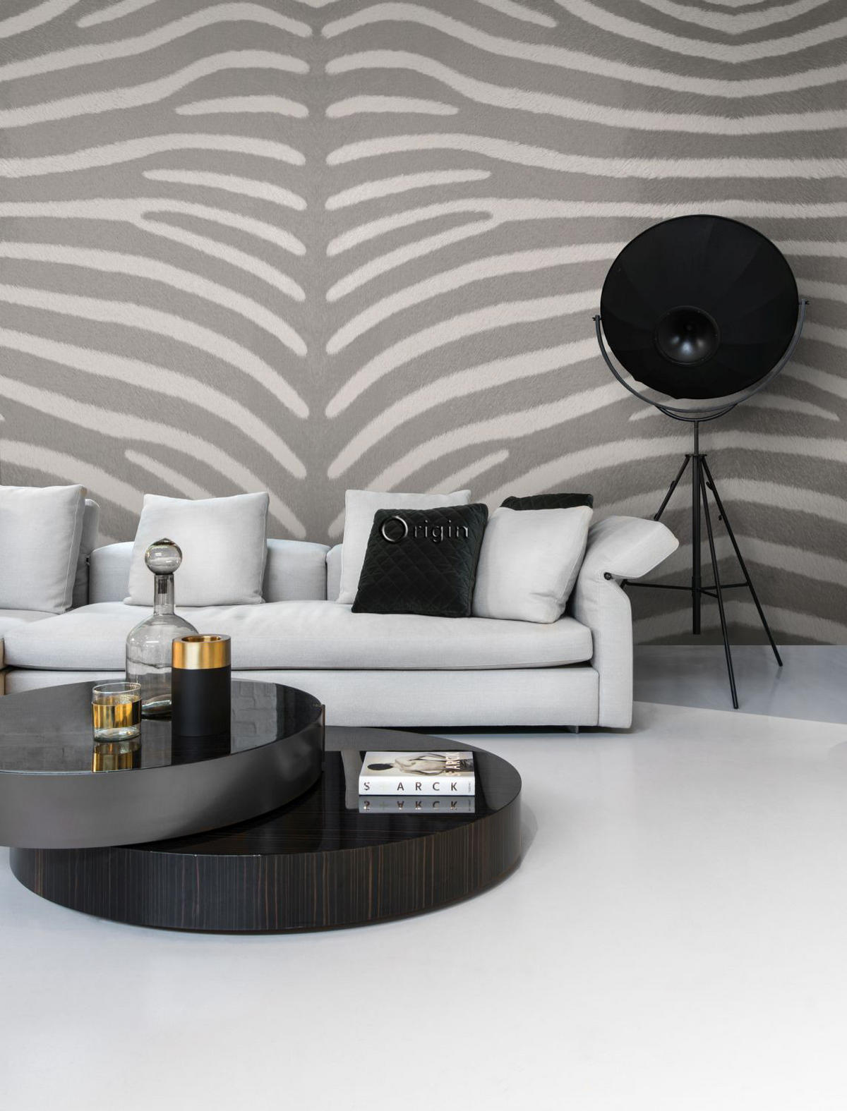 FOTOTAPETE Zebrastreifen 350 x 279 cm - Grau, Papier (350/279cm) - Origin Wallcoverings