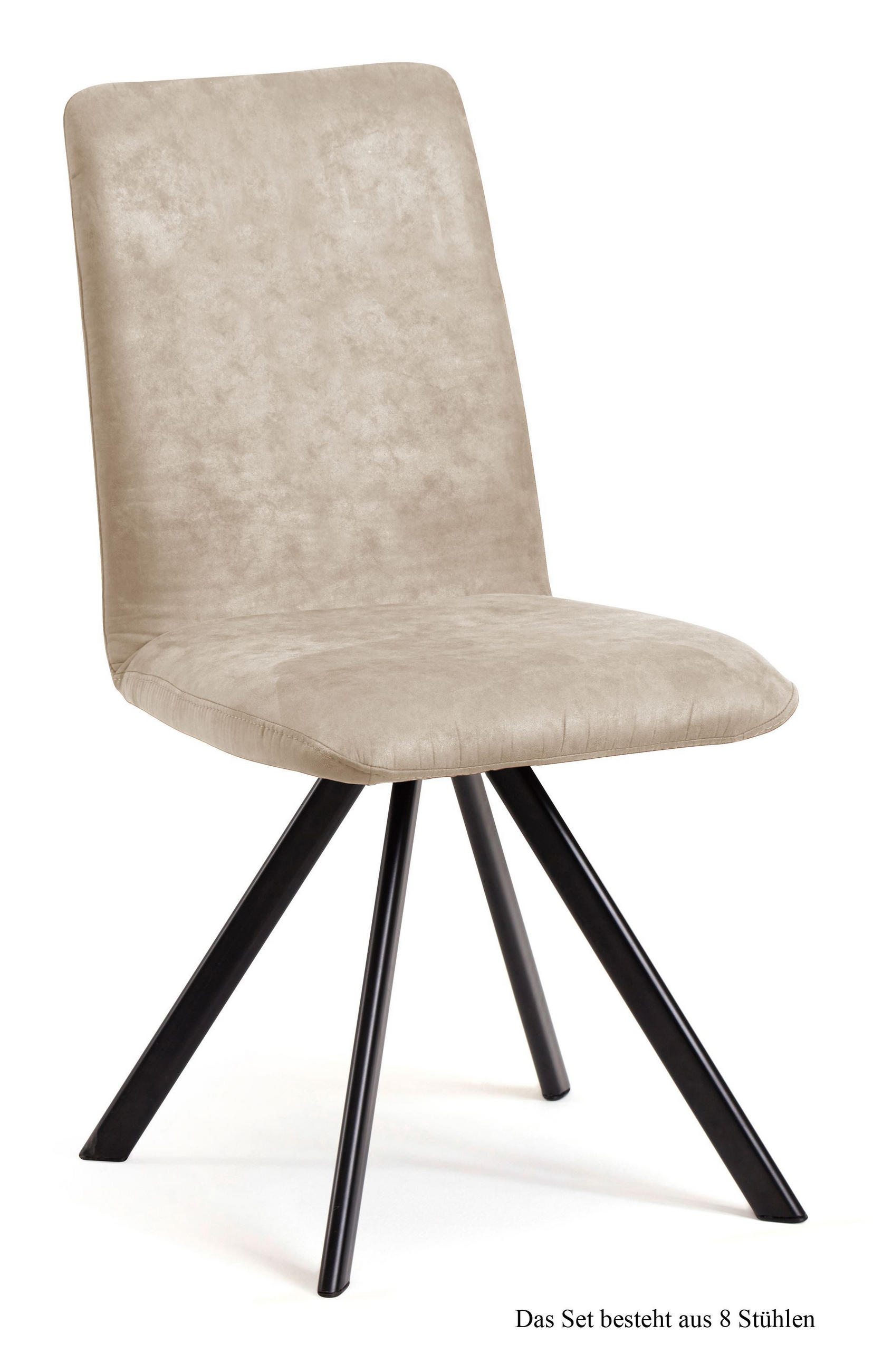 ESSZIMMERSTUHL (8er-Set) Datja 47x92x60 Schwarz/Natur - Schwarz/Naturfarben, Kunststoff (60/92/47cm) - 58aufmkessel