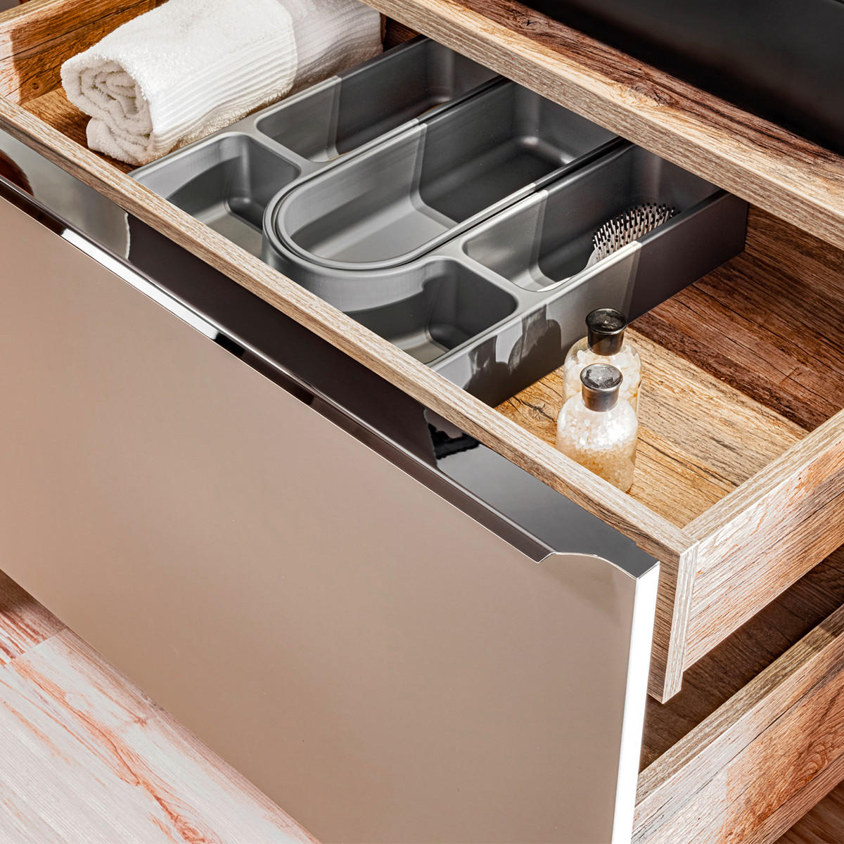 WASCHTISCHUNTERSCHRANK 180cm Éros Taupe - Taupe, Holzwerkstoff (180/48/46cm) - Petits-meubles