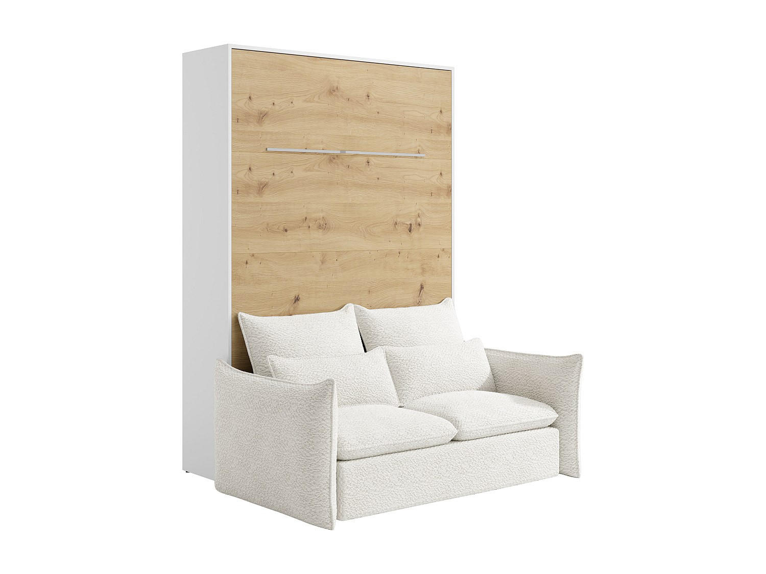 SCHRANKBETT - -Sitzer - Holz, Platte - Naturfarben Hell, Weiß - - Naturfarben/Weiß, Holz (239.2/208cm) - Vente-Unique