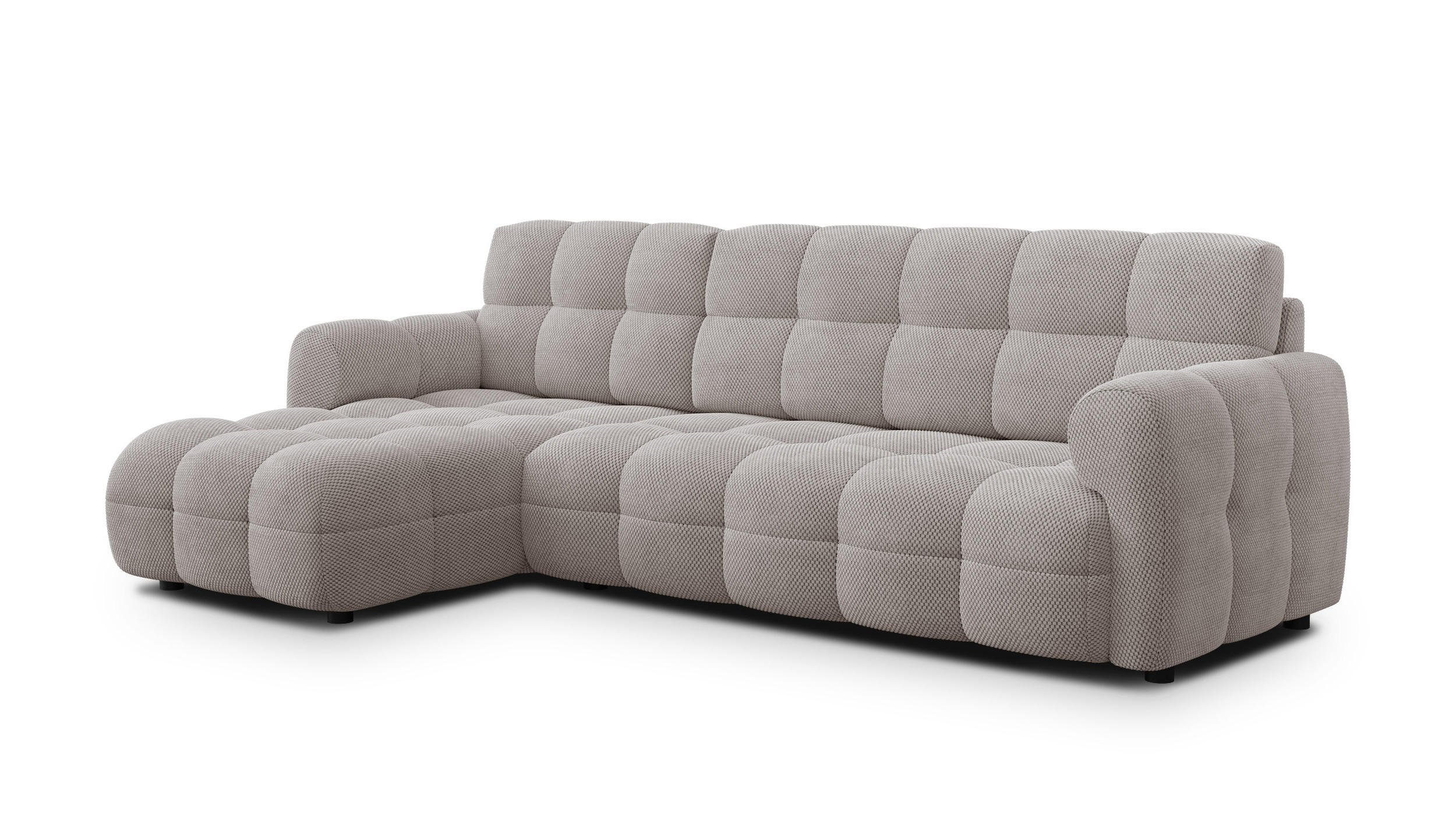 ECKSOFA MELLOW 4-Sitzer, beige - Beige/Schwarz, Holz/Textil (262/156cm) - Courtois Laville