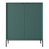 HIGHBOARD Vellore Grün mit schwarzem Gestell - Schwarz/Grün, Holzwerkstoff/Metall (104/125/39cm) - Selsey