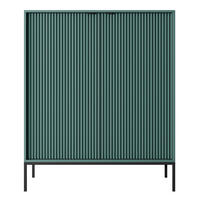 HIGHBOARD Vellore Grün mit schwarzem Gestell - Schwarz/Grün, Holzwerkstoff/Metall (104/125/39cm) - Selsey