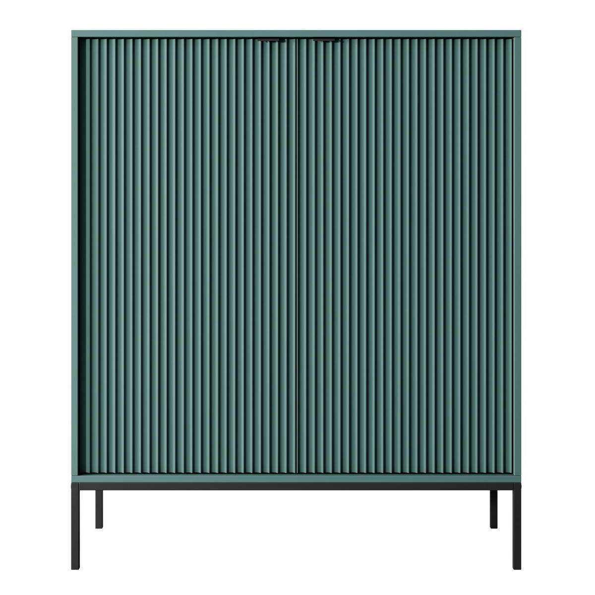 HIGHBOARD Vellore Grün mit schwarzem Gestell - Schwarz/Grün, Holzwerkstoff/Metall (104/125/39cm) - Selsey