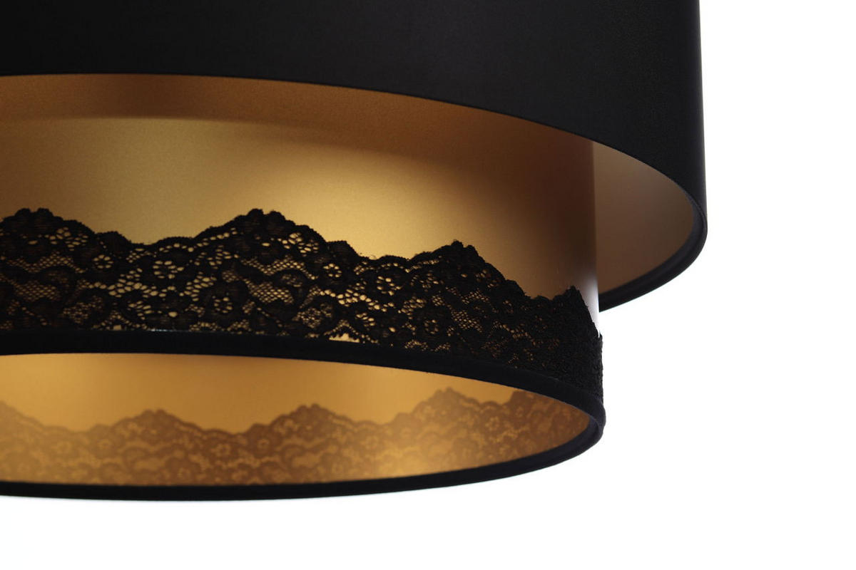 HÄNGELEUCHTE Gold 40/20 cm - Goldfarben/Schwarz, Kunststoff (40/1/20cm) - ONZENO