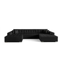 WOHNLANDSCHAFT VENTO U-Form – Großzügiges Ecksofa mit Schlaffunktion & Kissen 359 cm - Schwarz, Kunststoff (359/78/165cm) - Wohnideebilder