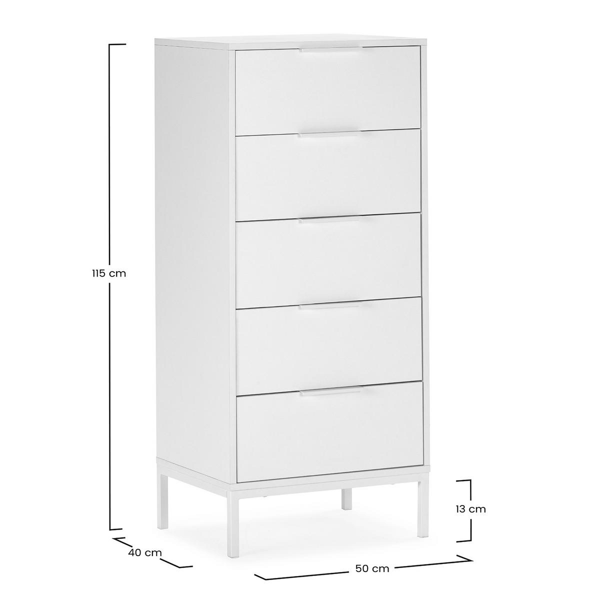 KOMMODE 50/115/40 Auri Weiß - Weiß, Holzwerkstoff (50/115/40cm) - VS Venta-stock