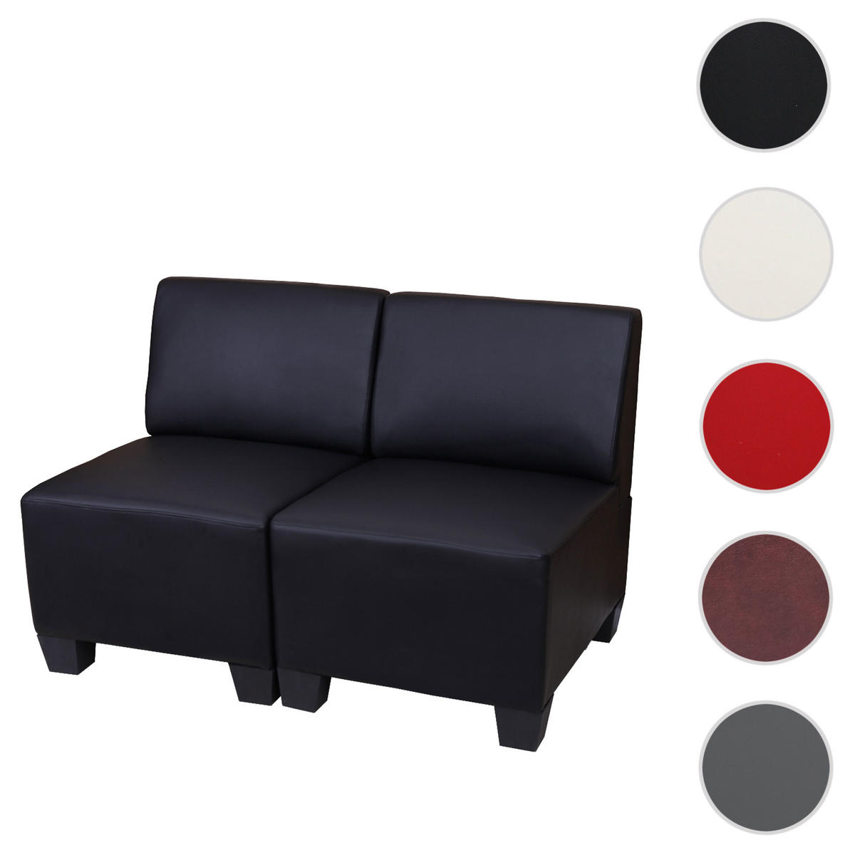 2-SITZER Schwarz - Schwarz, Textil (114/76/72cm) - MCW