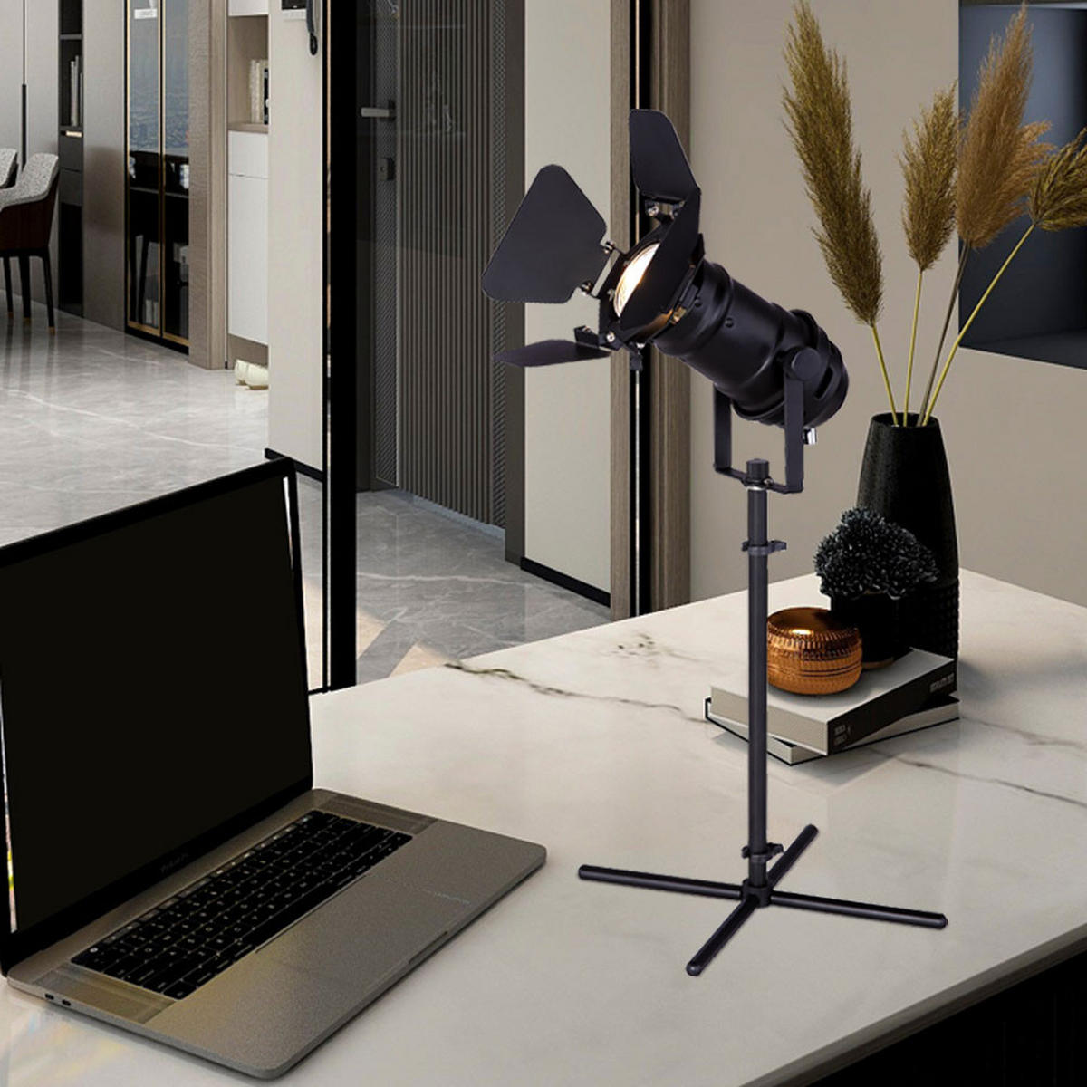 LED TISCHLEUCHTE Kunststoff Weiß - Weiß, Metall (27.5/24/48.5cm) - Globo Lighting