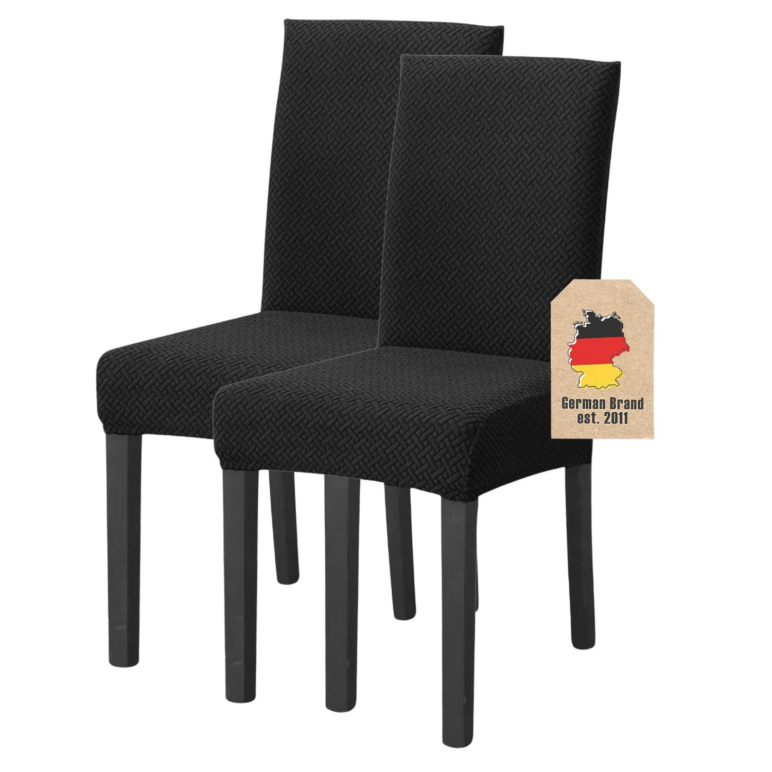 STUHLHUSSE (2-tlg. Set) - Schwarz, Kunststoff (1/38cm)