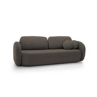 SOFA OLIO - Aragon, Mit Schlaffunktion Und Bettkasten, Bonell-Taschenfederung, lose Rückenkissen, freistehend, 238x101x86 cm Dark grey - Dunkelgrau, Holz/Textil (238/86/101cm) - DomoHome