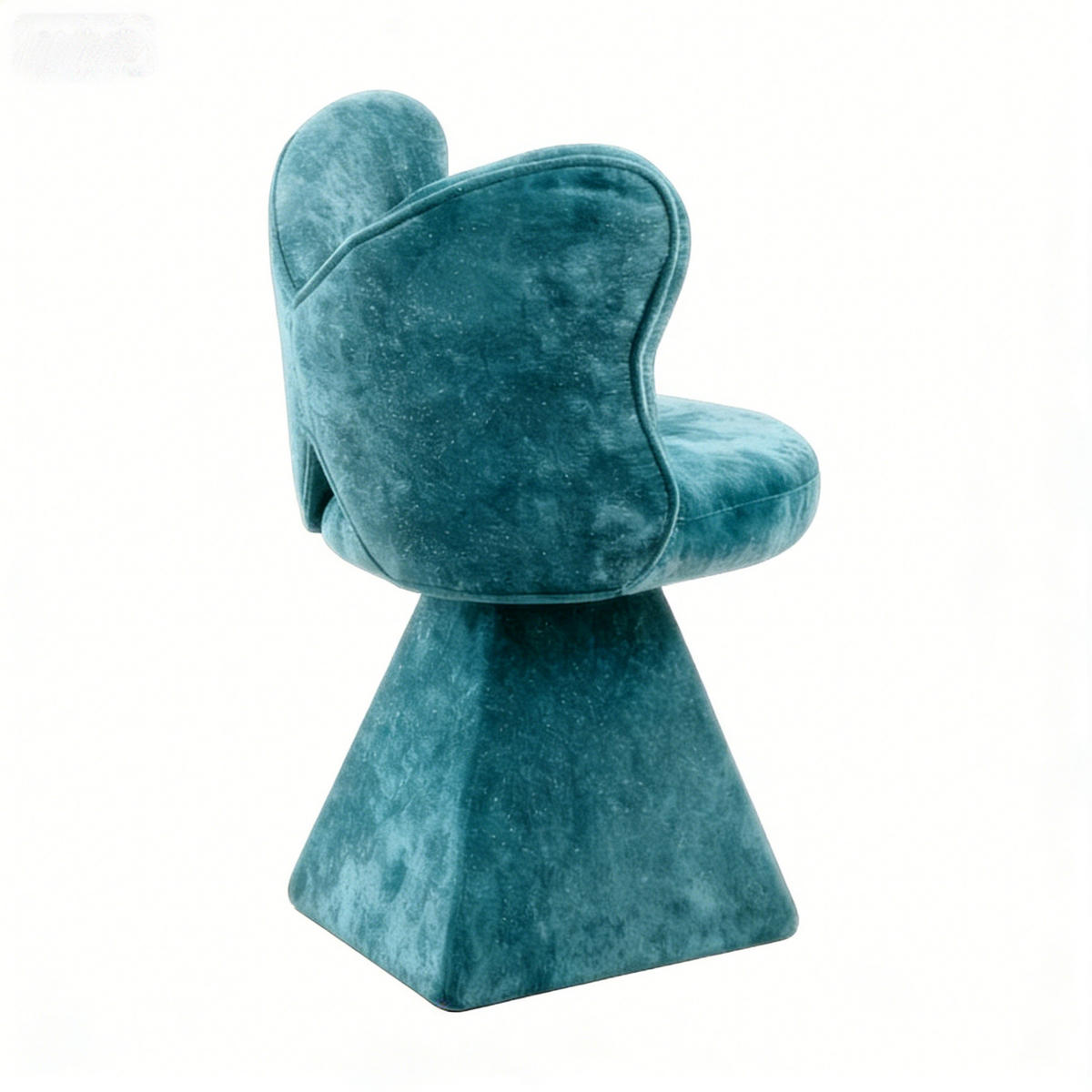 DREHBARER Polsterstuhl Stoff mit Schmetterlings-Rückenlehne 360° drehbar 52/52/78 cm Blau - Blau, Textil (52/78/52cm) - Redom