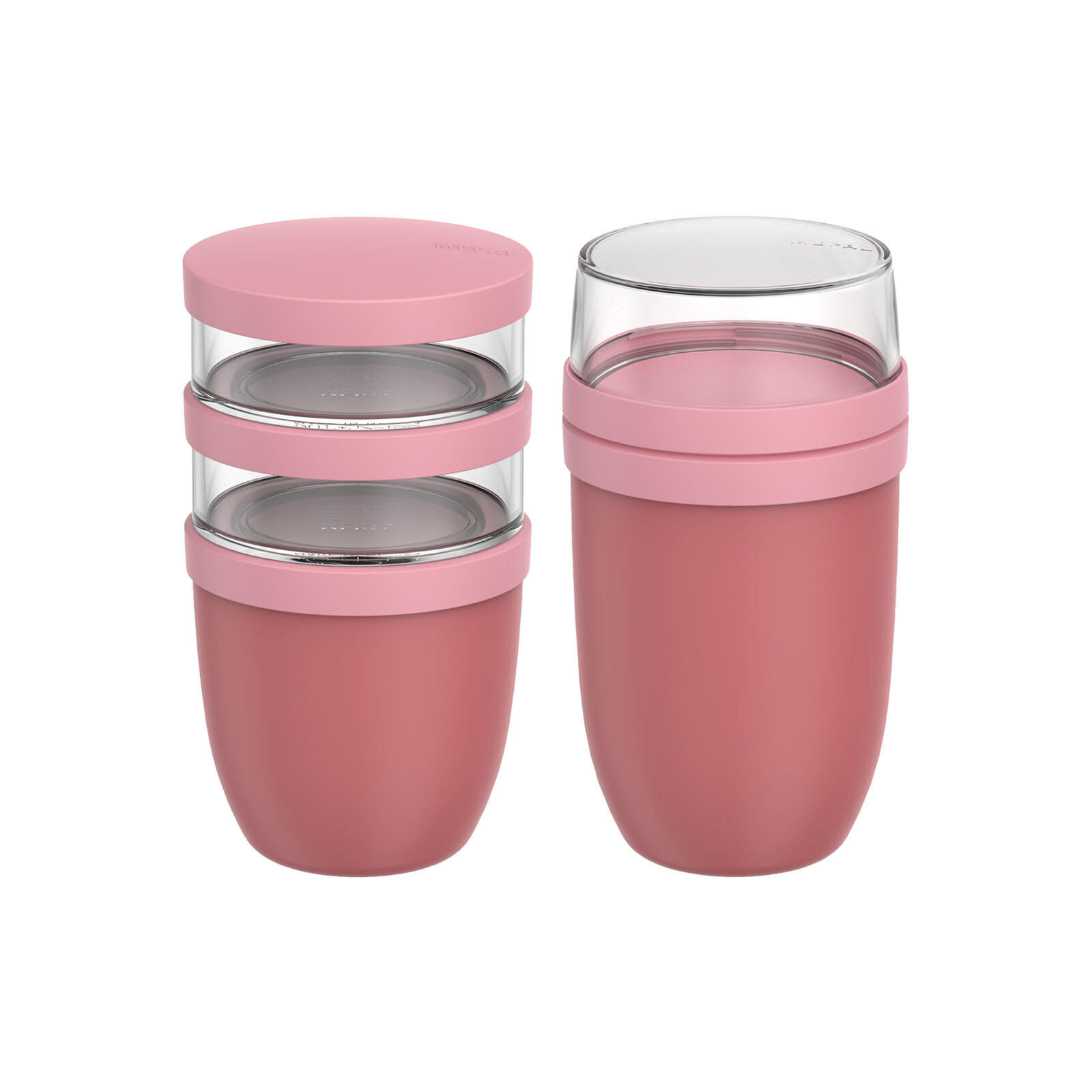 LUNCHPOT-SET XL Ellipse Vivid Mauve 900 ml + 1050 ml 2er Set - Altrosa, Kunststoff (10.7/20/10.7cm) - Mepal