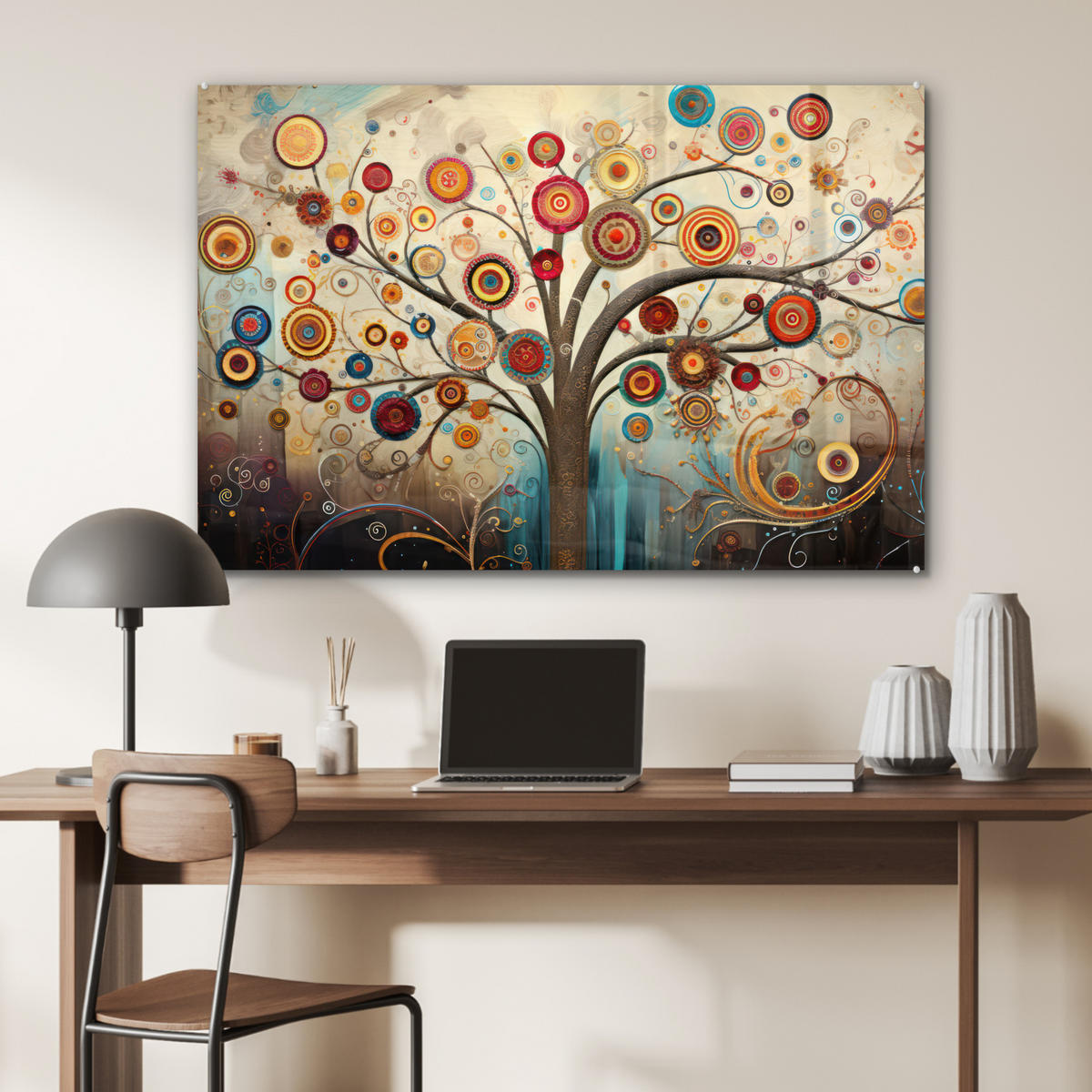 ACRYLGLASBILD Baum - Baum des Lebens - Farbe 90x60 cm - Braun, Glas (90/60cm) - MuchoWow