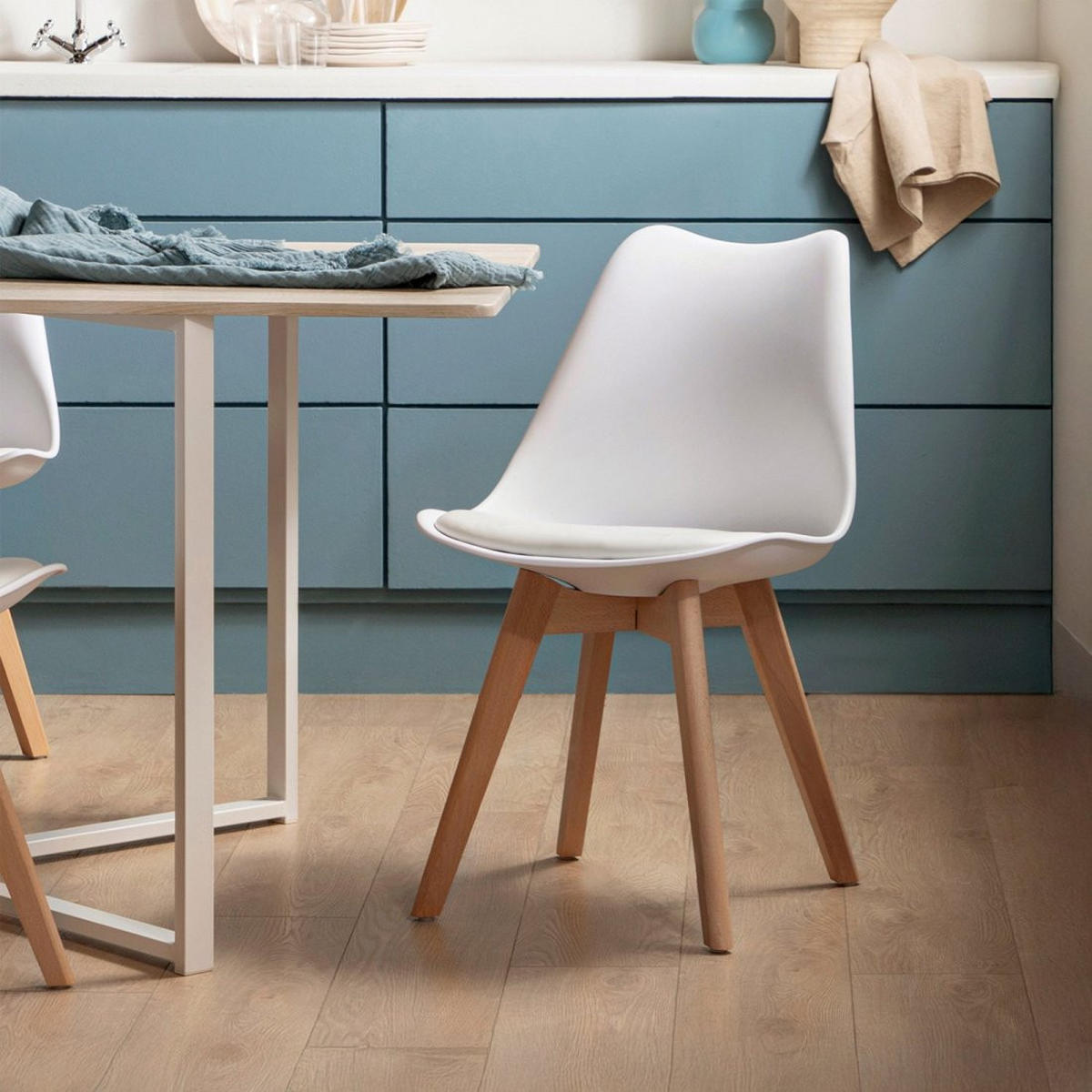 KÜCHENSTUHL Kler Weiß 48 cm x 82 cm - Weiß, Kunststoff (48/82/57cm)