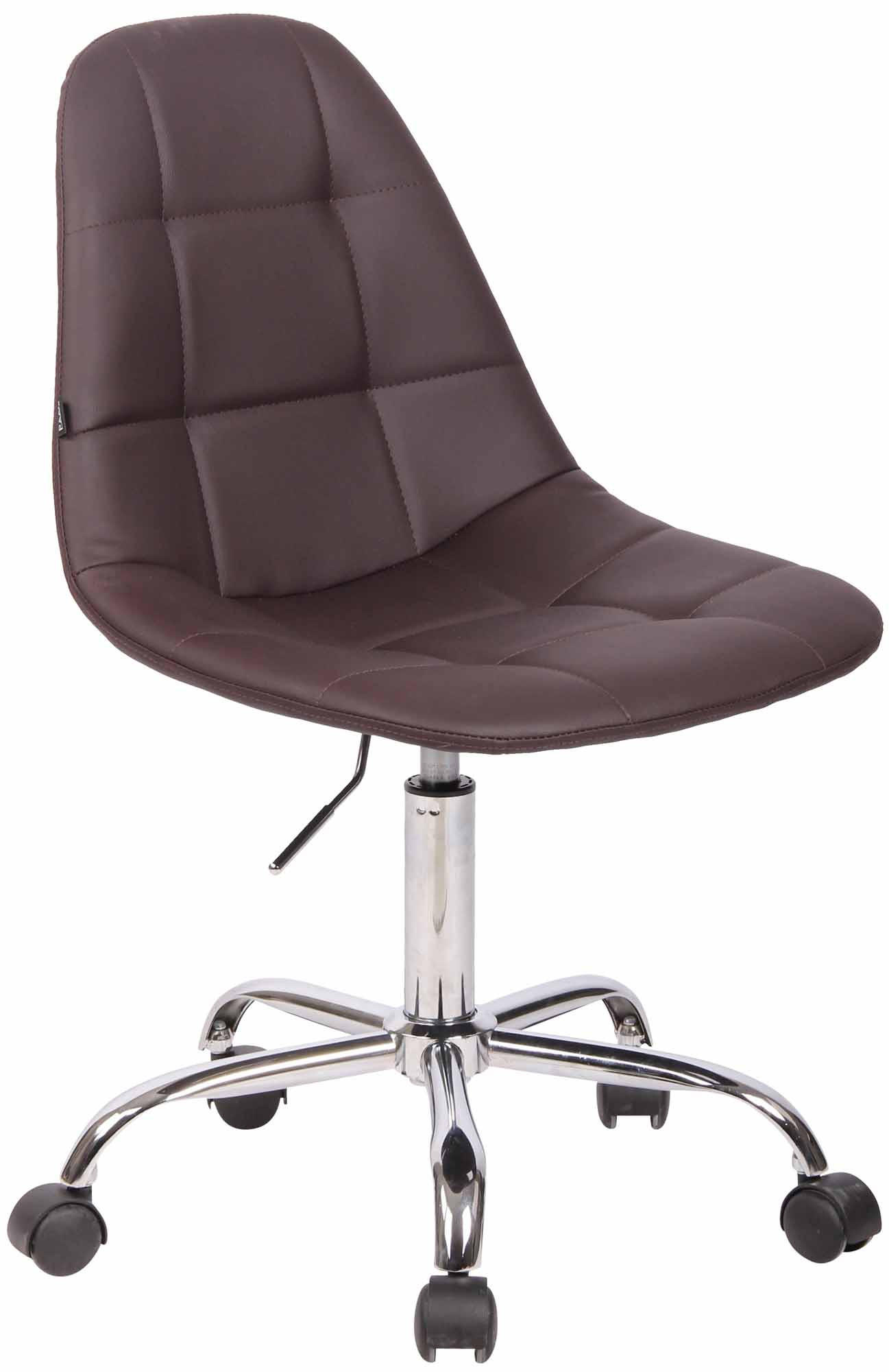 DREHSTUHL Lederlook braun - Chromfarben/Braun, Textil/Metall (47/79/56cm) - CLP