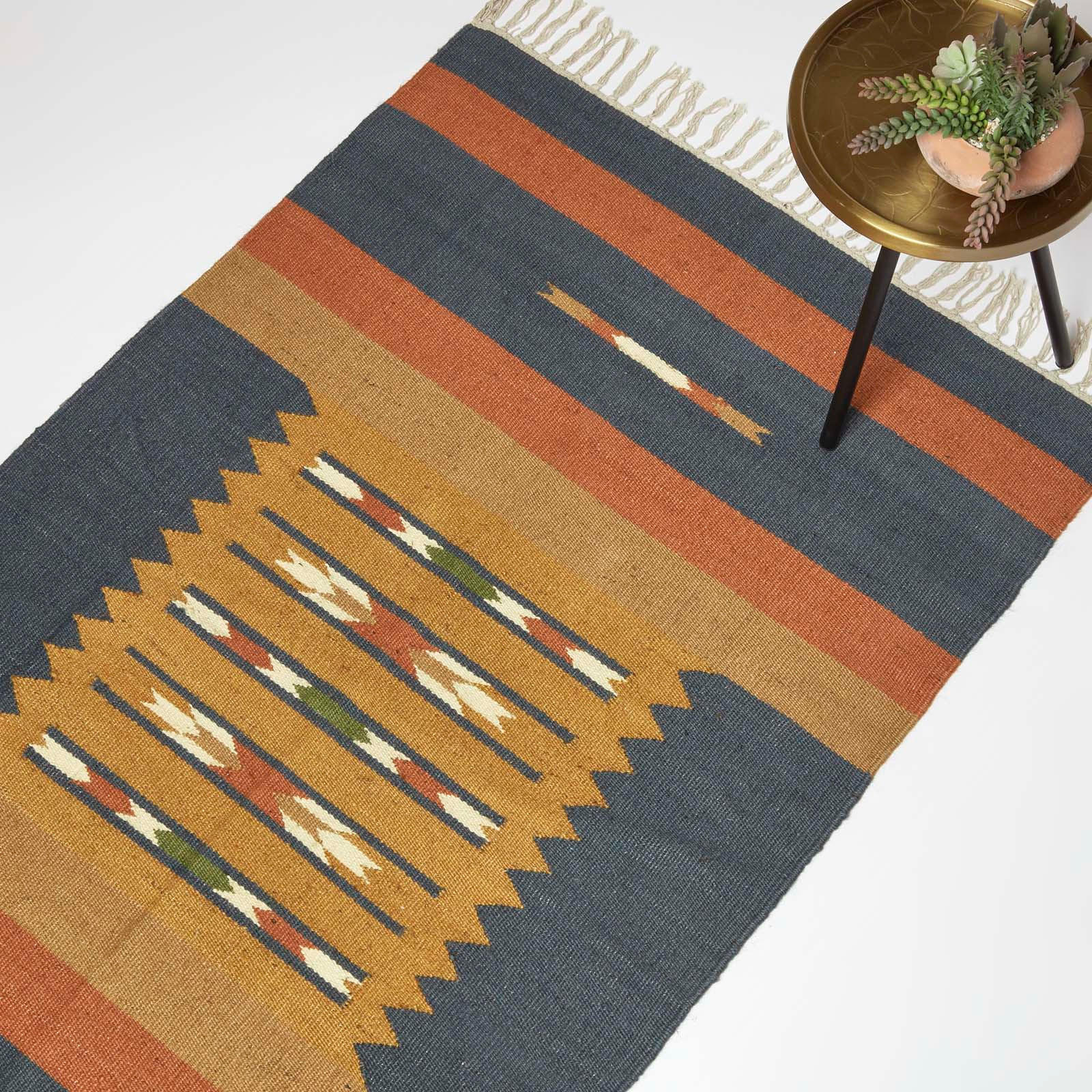 KELIM-TEPPICH Lundi Blue handgewebt 160/230 cm - Multicolor, Textil (160/230cm) - Homescapes