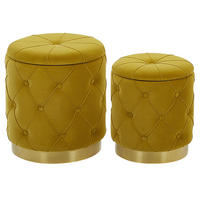 POUF Pueblo 40-33/40-33/44-36 cm - Gelb, Textil (33/36/33cm) - Beliani