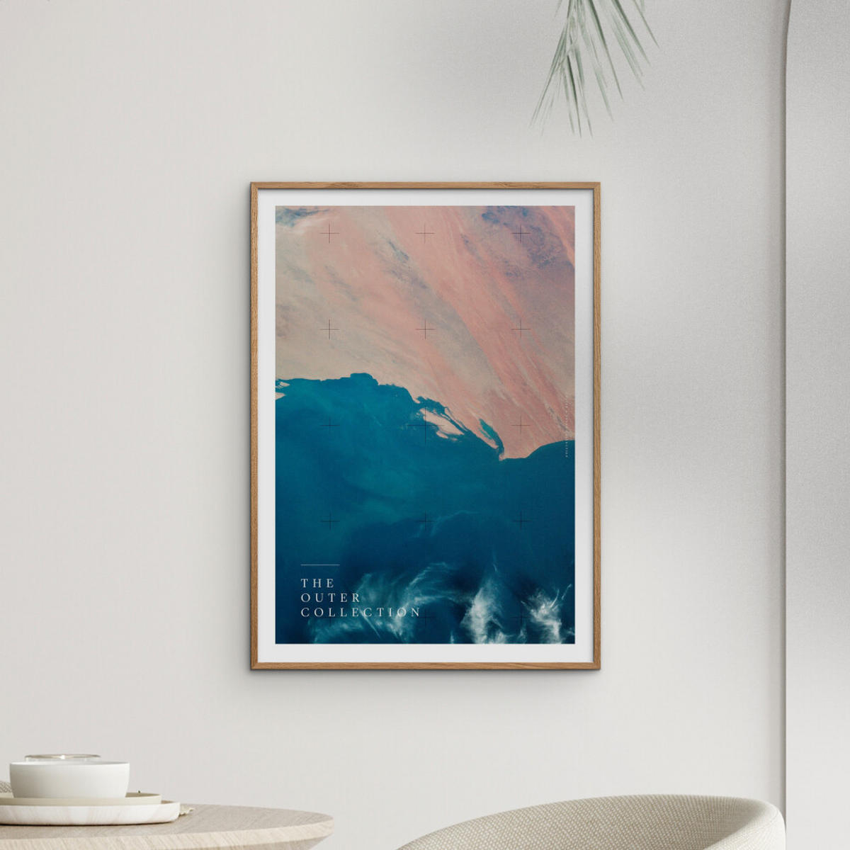 POSTER mit Rahmen Arch Atelier - The Outer Collection – 001 - Blau/Eichefarben, Holz/Papier (70/100cm) - Poster&Frame