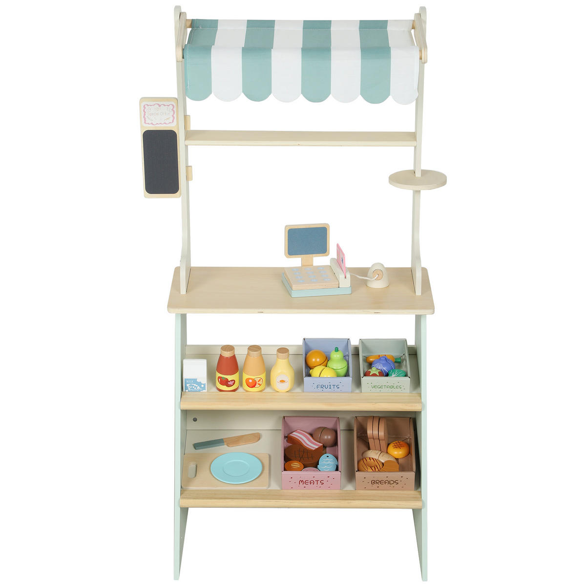 KAUFLADEN DE-10495 mit Kasse, Scanner & Tafel Grün - Grün, Holzwerkstoff (30/92.5/40cm) - ComfortXL