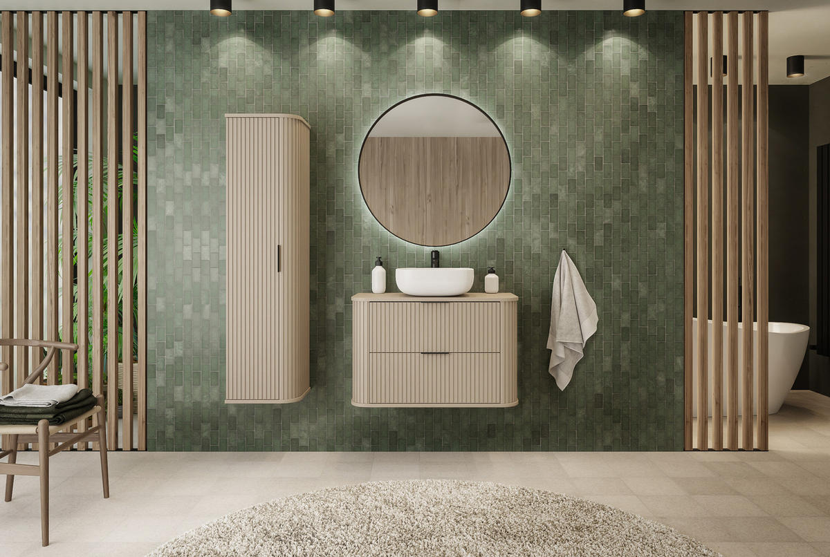 WASCHBECKUNTERSCHRANK Kaschmir matt B/H/T 80/51/41cm - Kaschmir, Holzwerkstoff/Kunststoff (80/51/41cm)