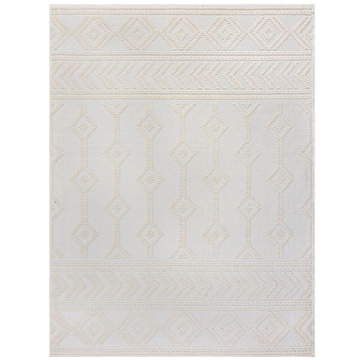 TEPPICH maschinenwaschbar Geo-Muster Naturfarben OTTER JON, Beige 80x160 cm - Beige, Textil (80/160cm) - KADIMA DESIGN