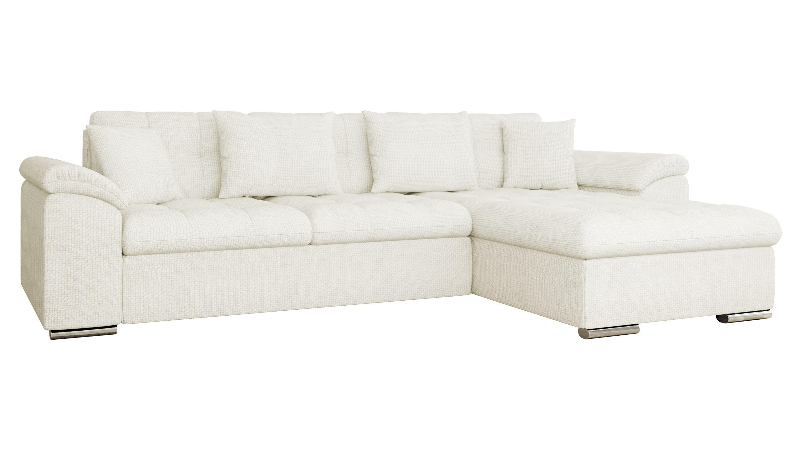 ECKSOFA Diana, Seite: Rechts - Ecru, Holz/Textil (280/160cm) - MIRJAN24