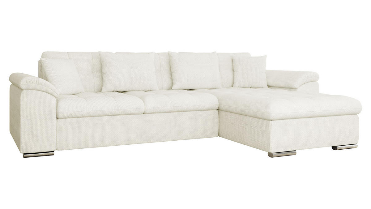 ECKSOFA Diana, Seite: Rechts - Ecru, Holz/Textil (280/160cm) - MIRJAN24