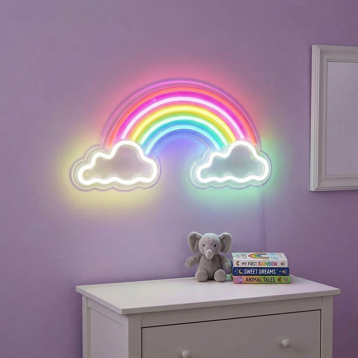 LED KINDERWANDLEUCHTE RAINY Klar Kunststoff - Multicolor, Kunststoff (20/1.6/40cm) - Globo Lighting