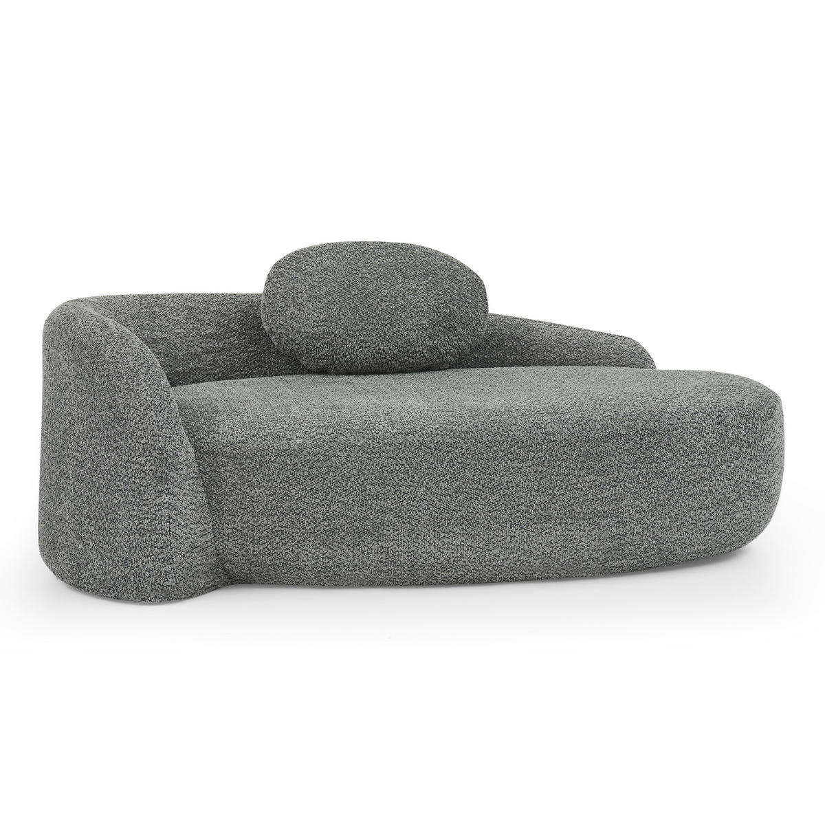ECKSOFA 170/96/62 cm Dunkelgrau Teddy mit Kissen - Dunkelgrau, Textil (170/96cm) - Oxeza