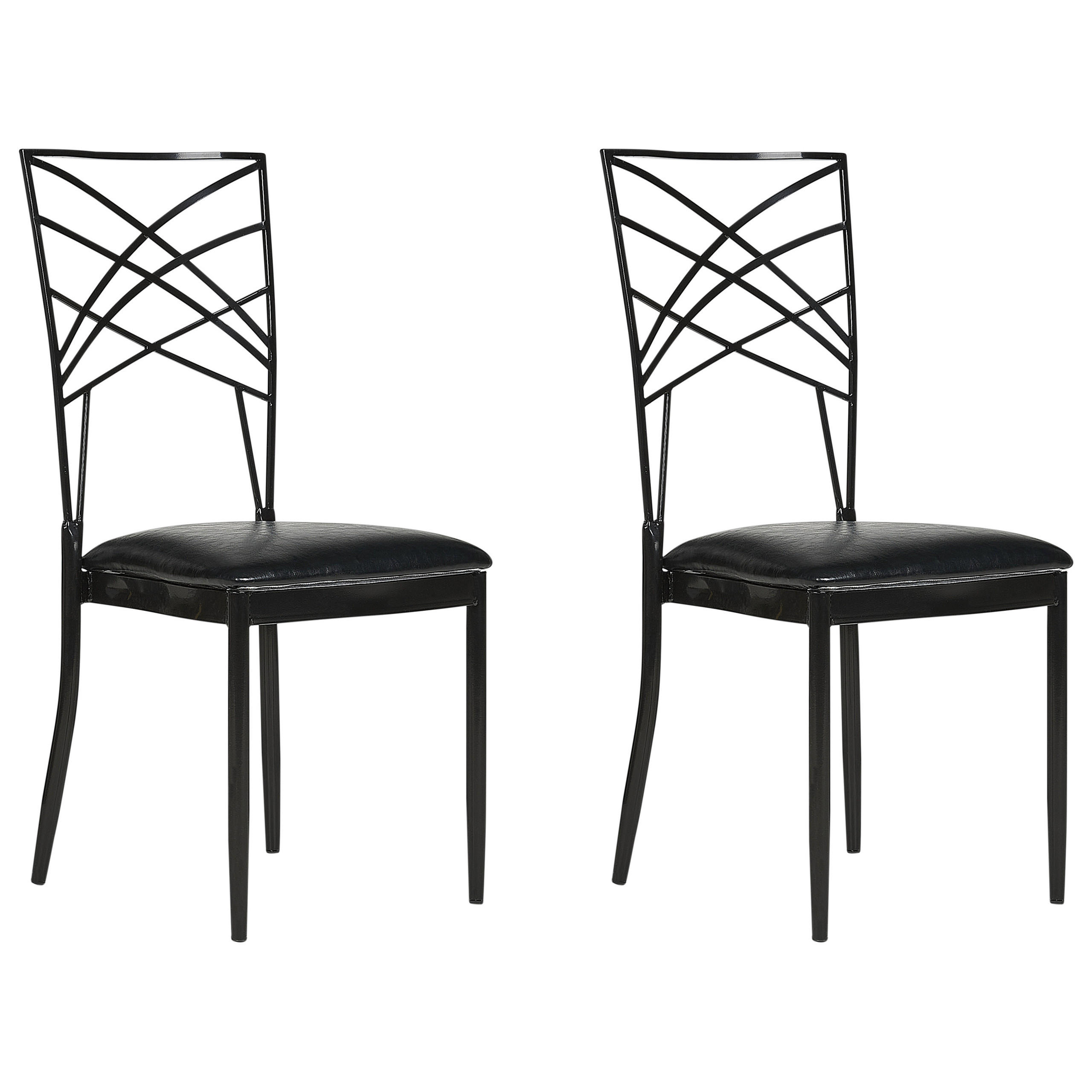 BANKETTSTUHL 2er-Set Schwarz Girard - Schwarz, Metall (41/91/42cm) - Beliani