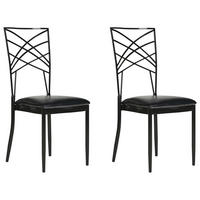 BANKETTSTUHL 2er-Set Schwarz Girard - Schwarz, Metall (41/91/42cm) - Beliani