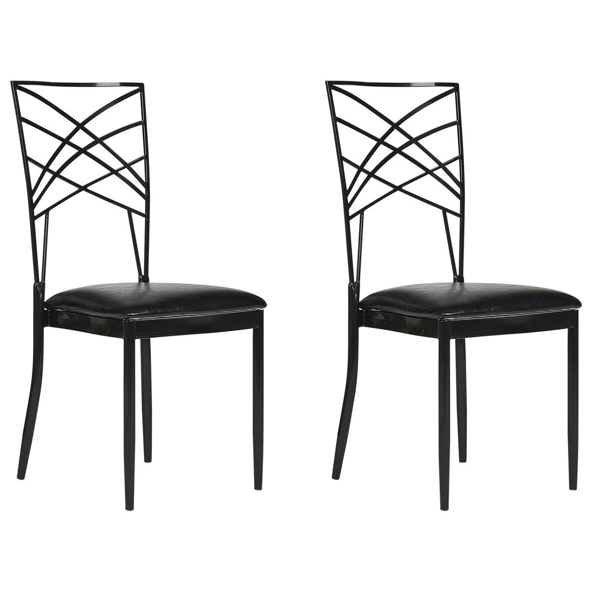 BANKETTSTUHL 2er-Set Schwarz Girard - Schwarz, Metall (41/91/42cm) - Beliani