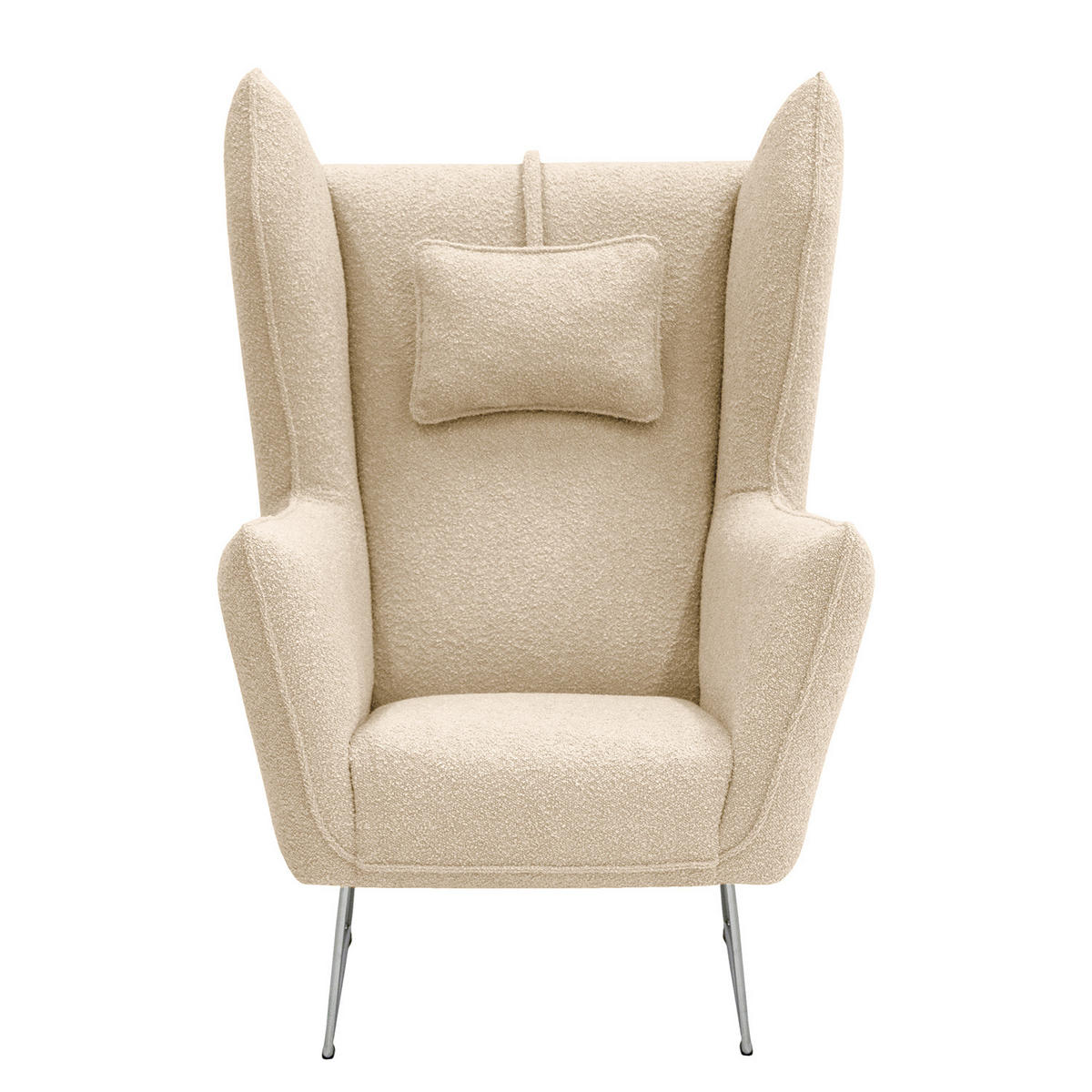 SESSEL - Chromfarben/Beige, Textil/Metall (80/112/92cm) - home24