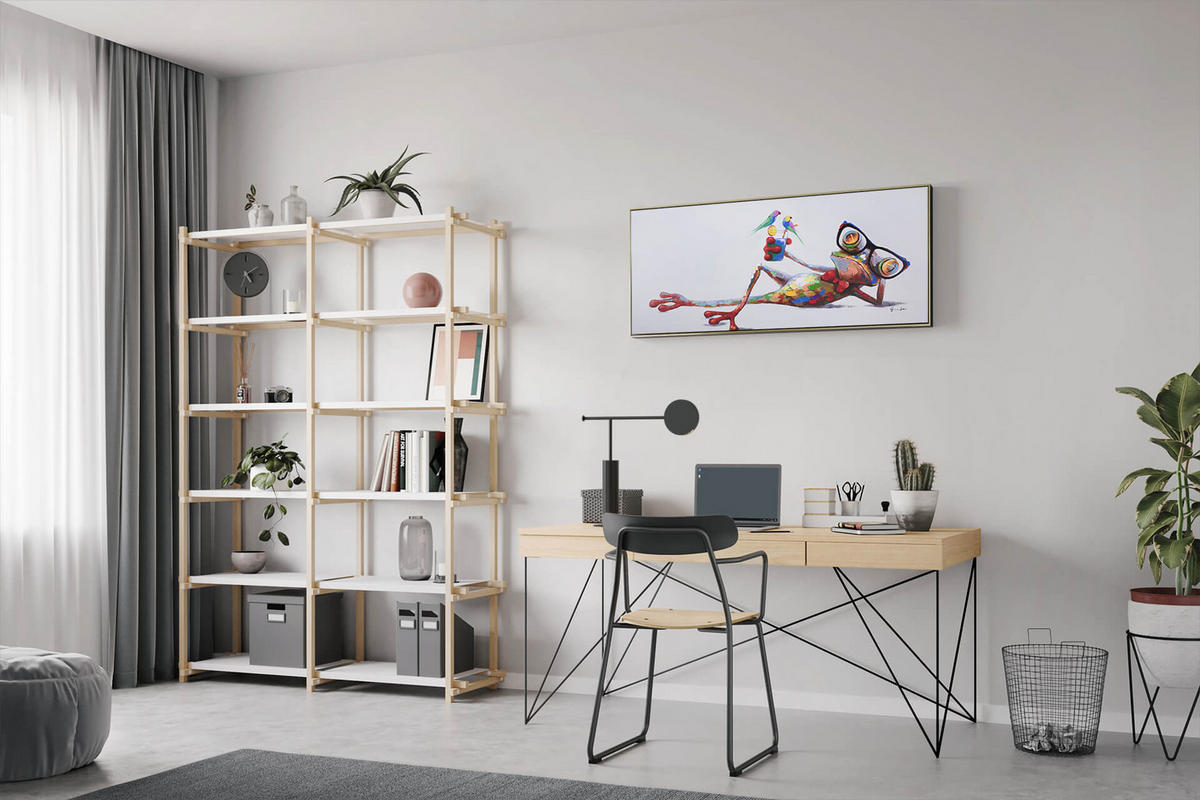 ÖLGEMÄLDE 120/60 cm - Weiß/Braun, Holz/Textil (120/60cm) - KUNSTLOFT