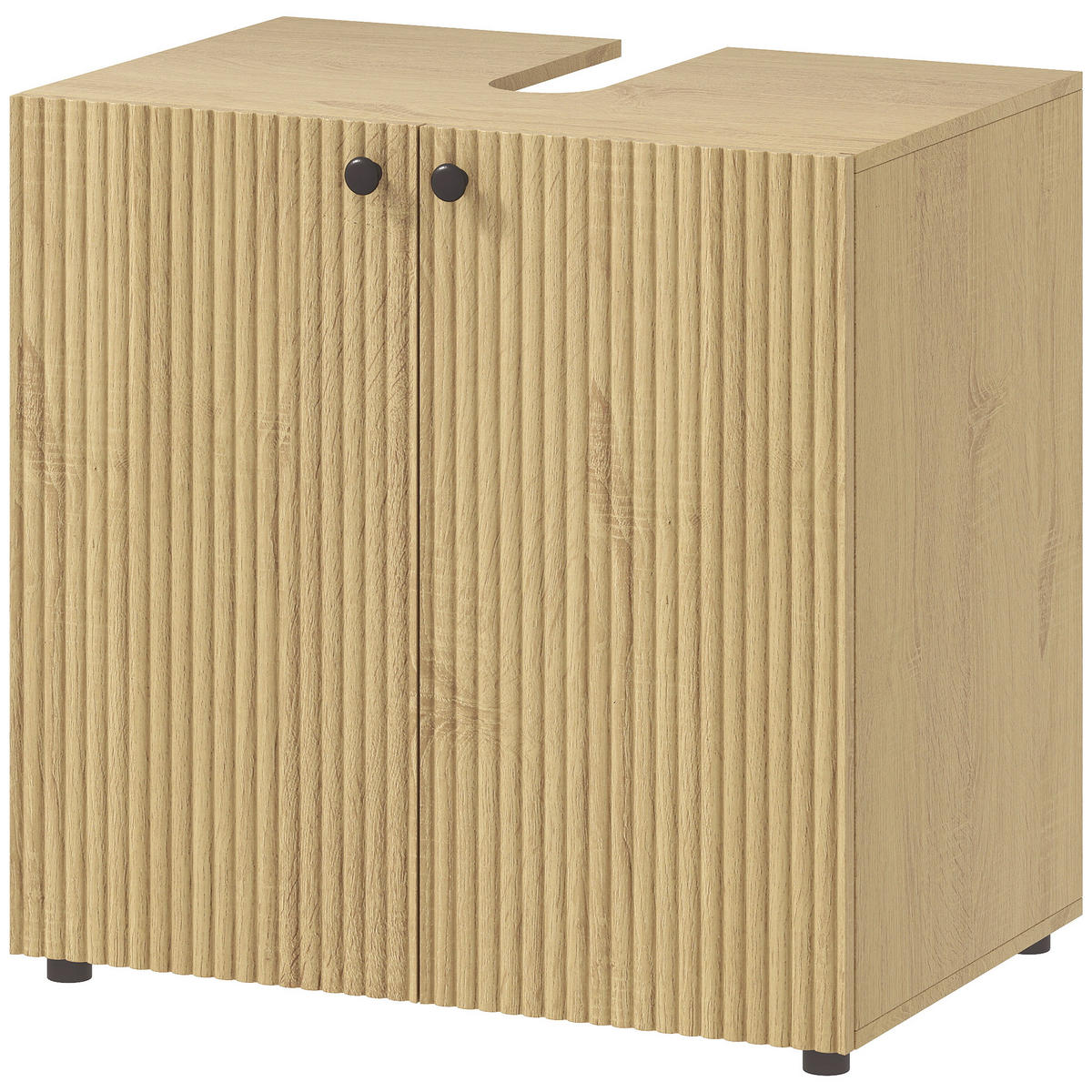 WASCHBECKENUNTERSCHRANK DE-15929 mit Soft-Close-Türen Naturholz - Naturfarben, Holzwerkstoff (60/58.5/39.8cm) - ComfortXL