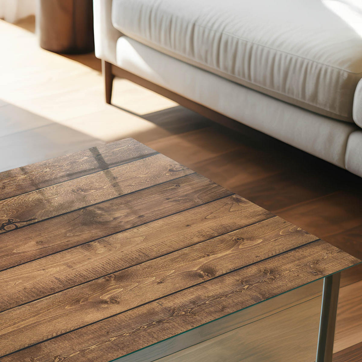 TISCHPLATTE 50x50 cm – Holzbretter - Grau, Glas (50/50/0.4cm) - Wallfluent