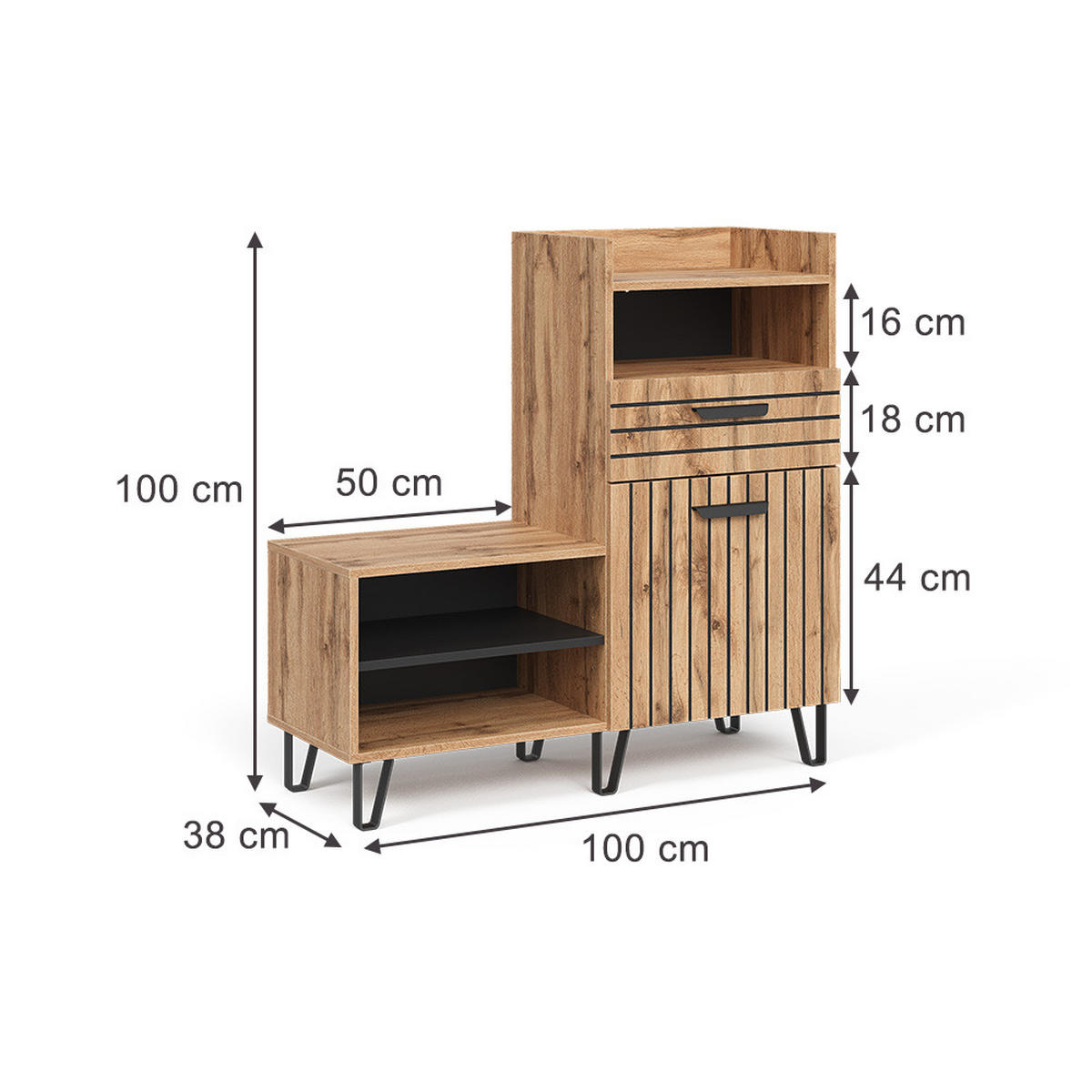 SKŘÍŇ NA BOTY Amber Dub Wotan - dub Wotan, kompozitní dřevo (100/100/38cm) - Vicco