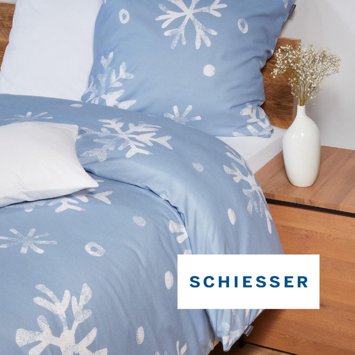 BETTWÄSCHESET Skadi - Feinbiber - 2-teilig - 135x200 cm - Blau - Blau, Textil (135/200cm) - SCHIESSER