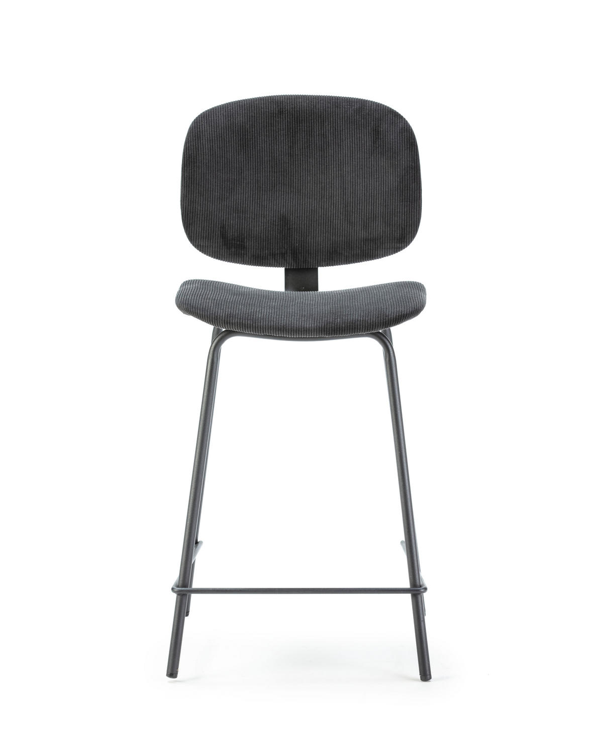 HOCKERN (Set aus 2) aus cordstoff mit schwarzen metallbeinen - arus 44/50/65 cm - Schwarz, Textil (50/65/44cm) - Calicosy