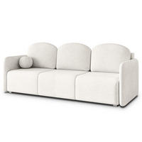 BETTSOFA SUVI III NV Creme Geflochtener Stoff mit Schlaffunktion - Creme, Textil (90/85/220cm) - MASSENO