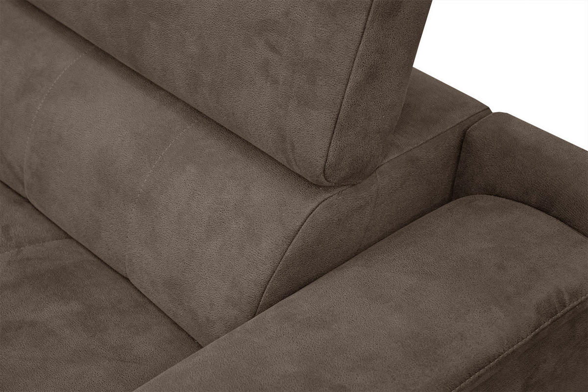 ECKSOFA FIERO 4-Sitzer, dunkelbraun - Dunkelbraun/Schwarz, Holzwerkstoff/Textil (158/269cm) - Courtois Laville