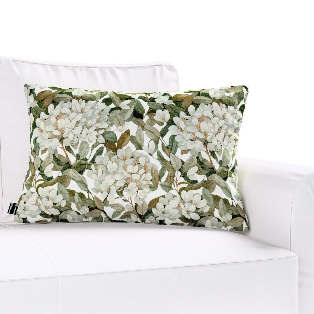 KISSENHÜLLE Botanic weiss- grün, 47x28 cm - Grün, Textil (47/28cm) - Dekoria