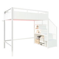 HOCHBETT 90x200cm Metall Stauraumleiter LED Weiß - Weiß, Metall (90/200cm) - FLIEKS