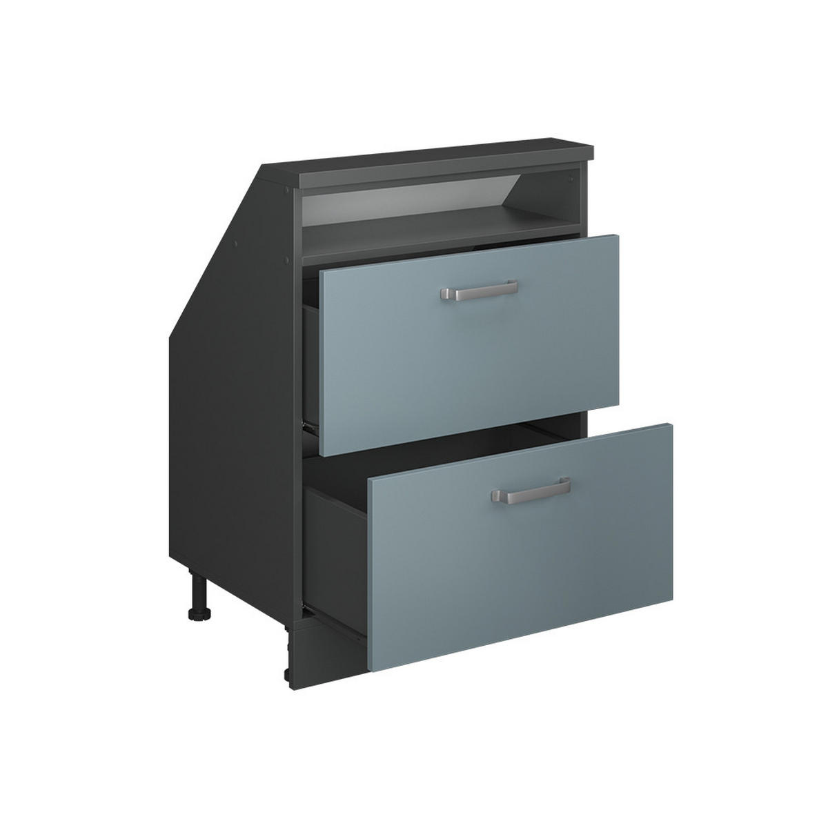 ŠIKMÁ SKŘÍŇ Rion Modrošedá/antracitová - antracitová/šedohnědá, kompozitní dřevo (60/81.6/46cm) - Vicco