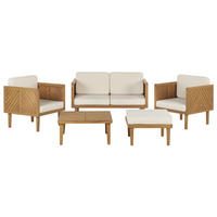 LOUNGE-SET 4-sitzer Akazienholz Hellbraun Baratti - Hellbraun, Holz - Beliani