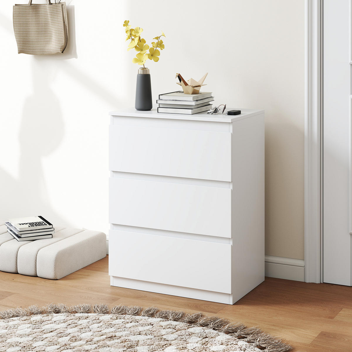 NACHTTISCH Weiß 40.0/60.0/79.0cm - Weiß, Holzwerkstoff (60/79/40cm)